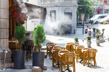 Cozy cafe along street, the best place to relax and taste local cuisine