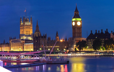 Big Ben and House of Parliament at night, London.