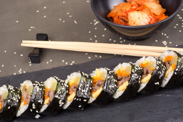 Kimbap korean rolls with beef