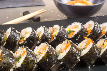 Kimbap korean rolls with tuna fish