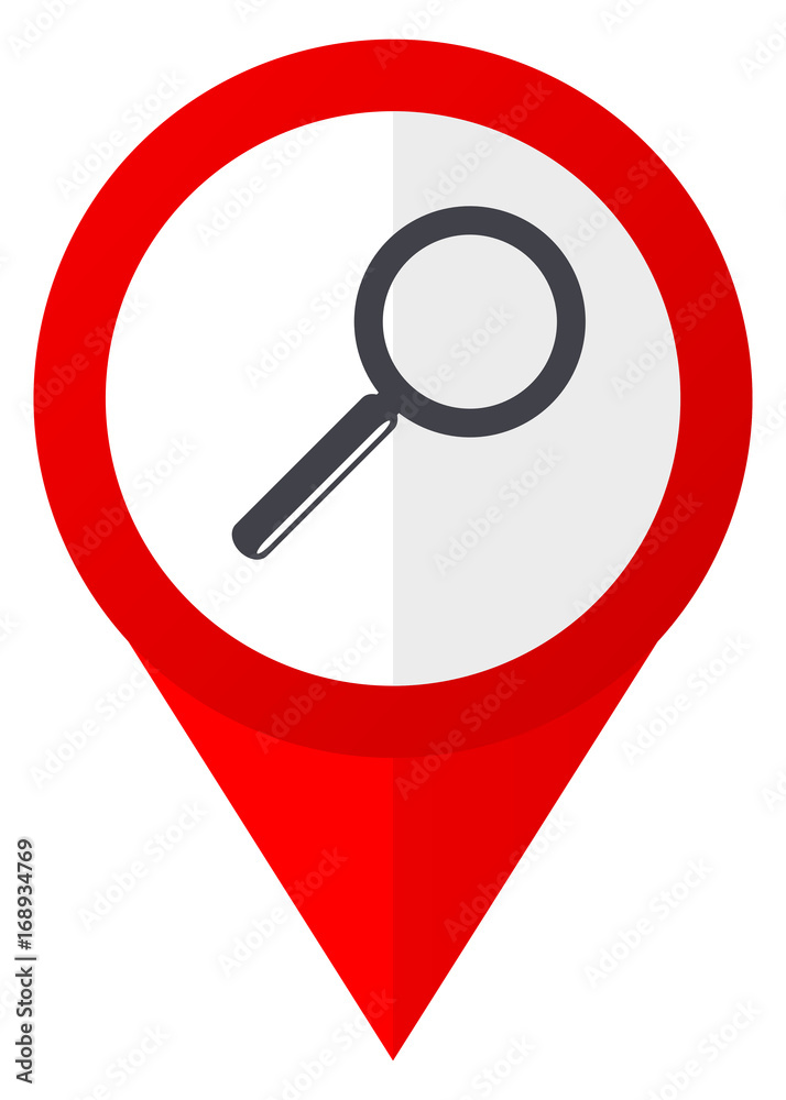 Fototapete search red web pointer icon. webdesign button on white background.
