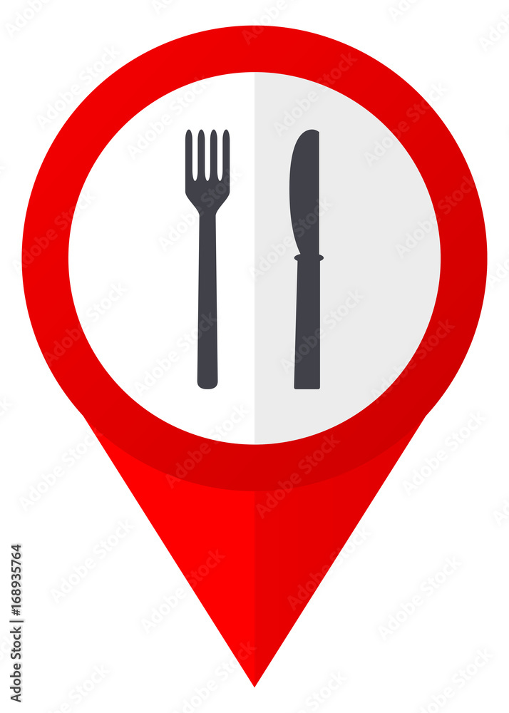 Aufkleber Eat red web pointer icon. Webdesign button on white background.