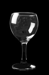 wine glasses in the black background