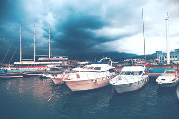 Obraz premium modern boats at the black sea.