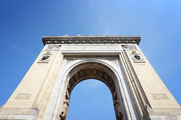 Fototapeta na wymiar Triumphal Arch in Bucharest, Romania