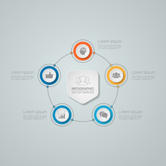 Vector infographic template for diagram, graph, presentation, chart, business concept with 5 options.