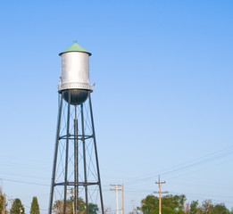 Water tower for a small town.