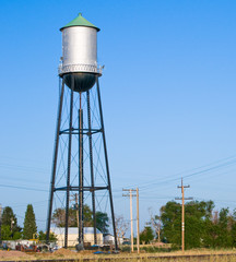 Water tower for a small town.