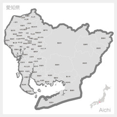 Obraz premium 筆で描いた愛知県