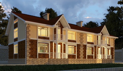 Building Photo Realistic Render 3D Illustration