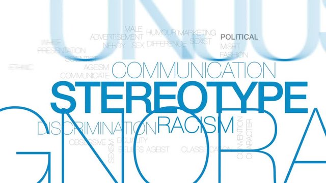 Stereotype animated word cloud, text design animation. Kinetic typography.