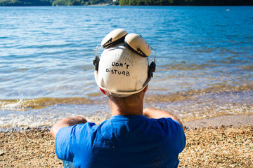 Obraz premium Helmet with inscription 