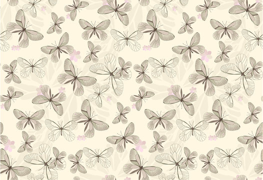 batterfly gold patterns seamless