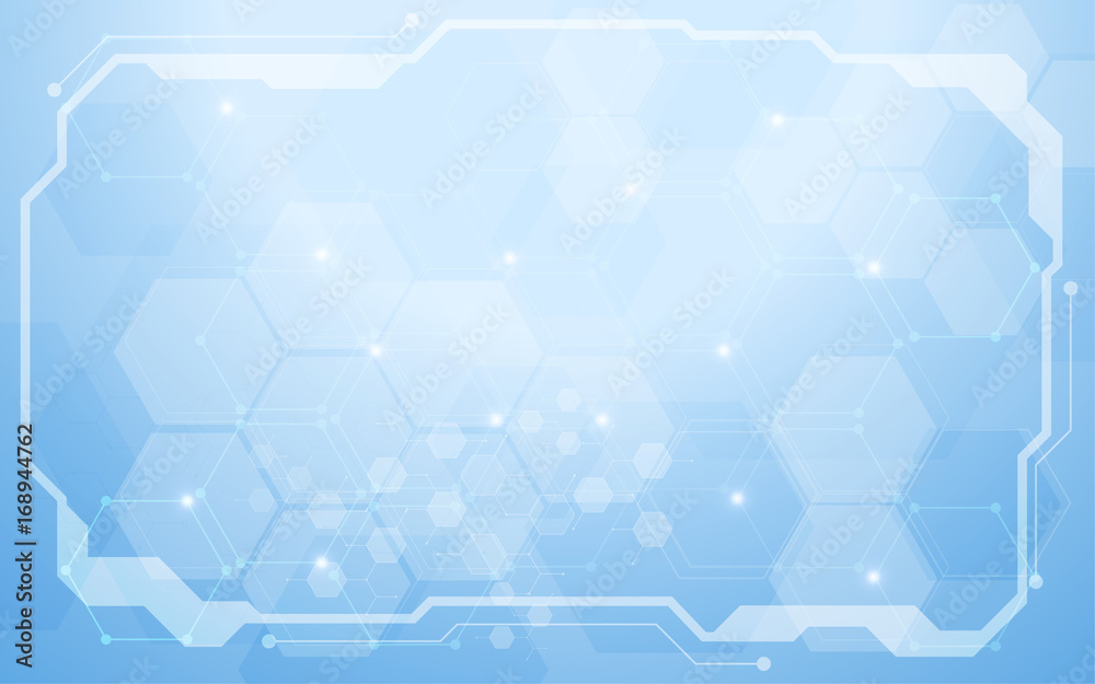 Poster abstract hexagon pattern tech sci fi design background