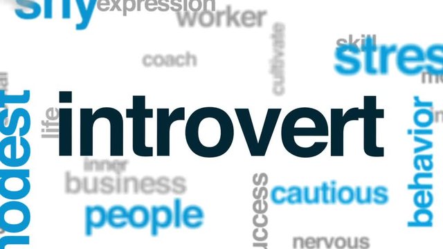 Introvert animated word cloud, text design animation.