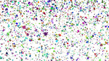 Colorful Confetti in front of White Background. 3d illustration