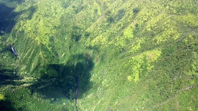 Aerial view of mountainous landscape of Kauai, Hawaii