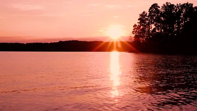A sunset view at Lake Norman in North Carolina.