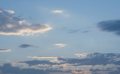 Fototapeta na wymiar sunlight with cloudy light blue sky in the evening