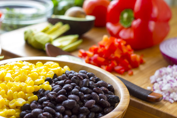 Mexican salad with garlic sauce