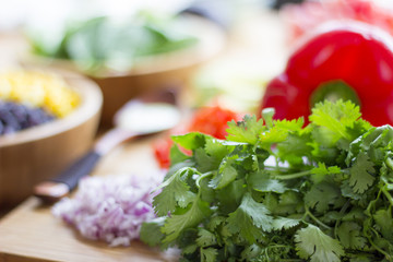 Mexican salad with garlic sauce