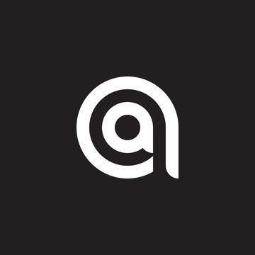 Initial lowercase letter logo aa, a inside a, monogram rounded shape, white color on black background

