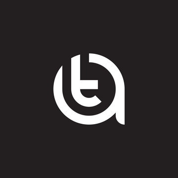 Initial lowercase letter logo at, ta, t inside a, monogram rounded shape, white color on black background

