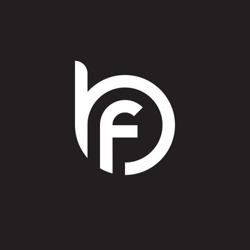Initial lowercase letter logo bf, fb, f inside b, monogram rounded shape, white color on black background