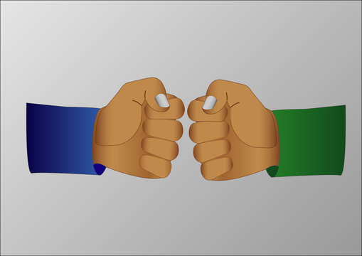 Pounch handshake illustration
