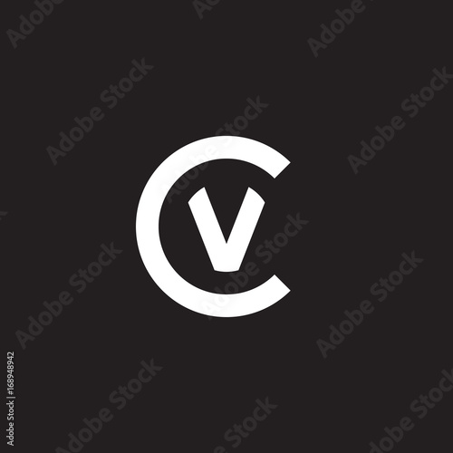 u0026quot initial lowercase letter logo cv  vc  v inside c