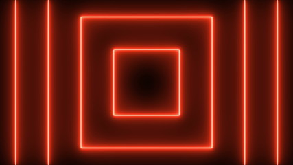 Abstract background with neon squares. 3d rendering