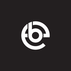 Initial lowercase letter logo eb, be, b inside e, monogram rounded shape, white color on black background