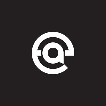 Initial lowercase letter logo ea, ae, a inside e, monogram rounded shape, white color on black background