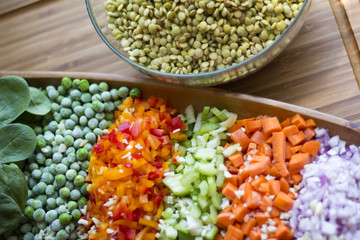 Lentils with vegetables