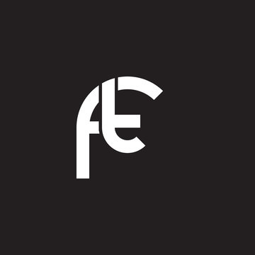 Initial lowercase letter logo ft, tf, t inside f, monogram rounded shape, white color on black background