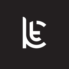 Initial lowercase letter logo kt, tk, t inside k, monogram rounded shape, white color on black background

