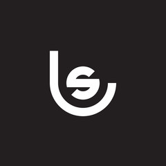 Initial lowercase letter logo ls, sl, s inside l, monogram rounded shape, white color on black background

