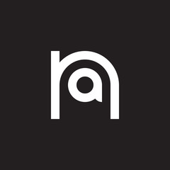 Initial lowercase letter logo na, an, a inside n, monogram rounded shape, white color on black background