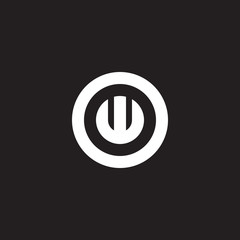 Initial lowercase letter logo ow, wo, w inside o, monogram rounded shape, white color on black background