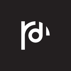 Initial lowercase letter logo rd, dr, d inside r, monogram rounded shape, white color on black background