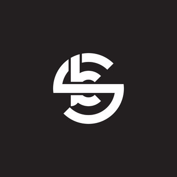 Initial lowercase letter logo sk, ks, k inside s, monogram rounded shape, white color on black background