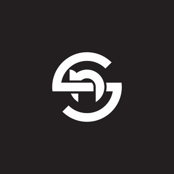 Initial lowercase letter logo sn, ns, n inside s, monogram rounded shape, white color on black background
