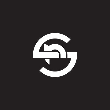 Initial lowercase letter logo sr, rs, r inside s, monogram rounded shape, white color on black background