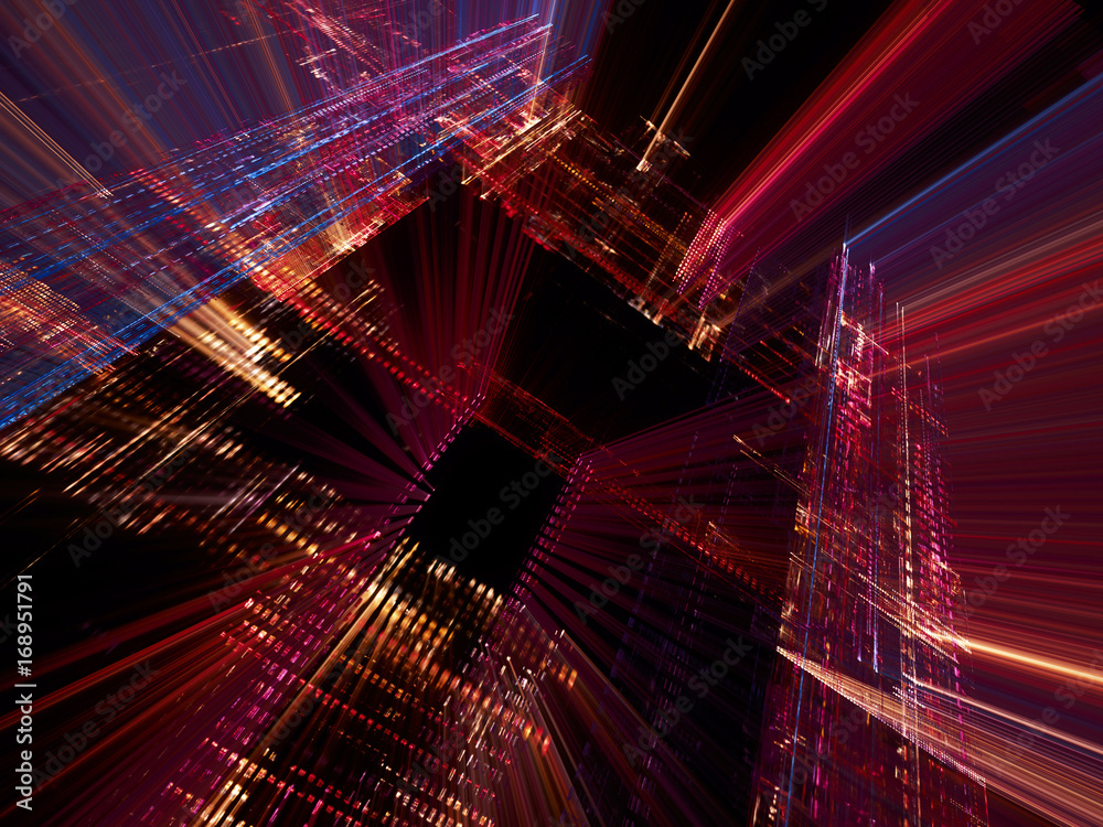 Poster abstract background element. fractal graphics series. perspective composition digital effect. inform