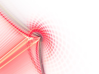 Abstract background element. Fractal graphics series. Curves, blurs and twisted grids composition. Red and white colors.