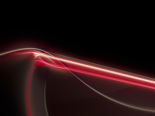 Abstract background element. Fractal graphics series. Curves, blurs and twisted grids composition. Red and black colors.