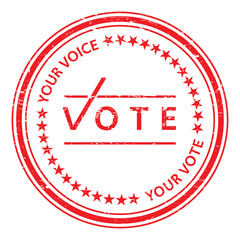 Vote stamp. Vote rubber stamp. Vector Vote stamp. Vote Grunge stamp. Roter stempel. Election badges and labels