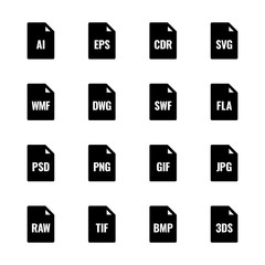 File type icons: Graphics – Bazza UL series