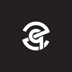 Initial lowercase letter logo zq, qz, q inside z, monogram rounded shape, white color on black background

