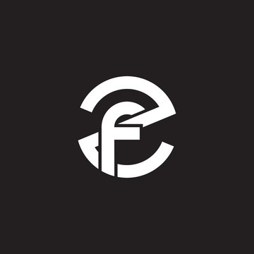 Initial lowercase letter logo zf, fz, f inside z, monogram rounded shape, white color on black background

